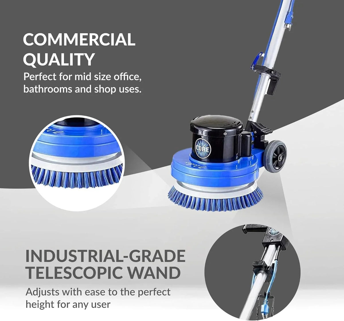 Prolux Core Heavy Duty Commercial 13in Floor Polisher Buffer Scrubber Machine With 5 Pads - Core