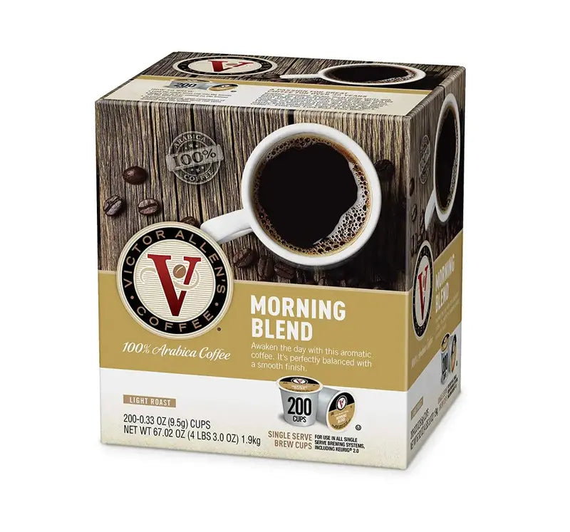 Victor Allen's Morning Blend Light Roast Coffee Single Serve Pods for Keurig K-Cup Brewers, 200 Count