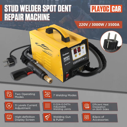 PLAYOCCAR Vehicle Panel Spot Dent Puller Welder 110V, 3500A, 3KW - PLAYOCCAR