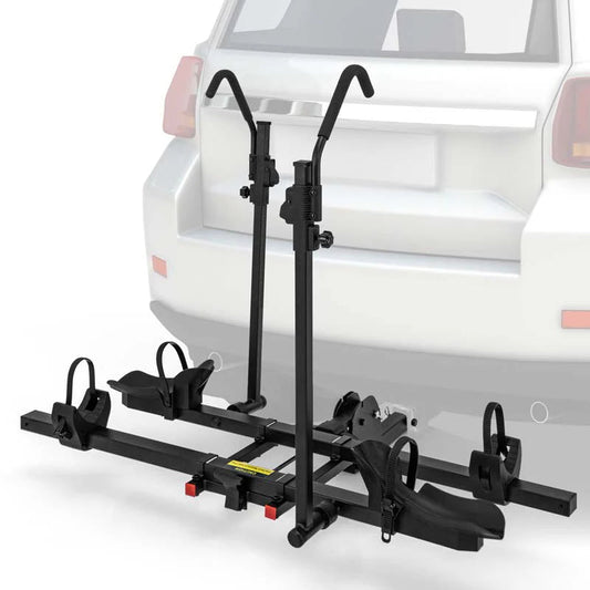 2 Inch Foldable Hitch Mount Bike Rack, 2 Bikes, Platform Carrier - Black