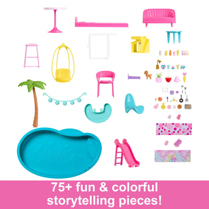 Barbie Dreamhouse Dollhouse Playset With 3-Story Spiral Slide And 75+ Pieces