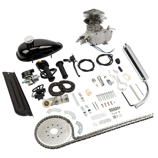 Zimtown 80cc 2 Stroke Engine Bike Motor Kit For 26in Bicycles - Silver White