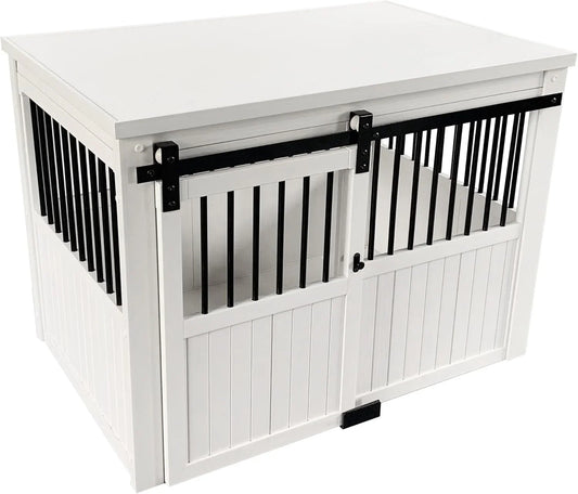 New Age Pet Furniture-Style Dog Crate, Antique White, Large, 36.02in x 24.02in x 26.18in