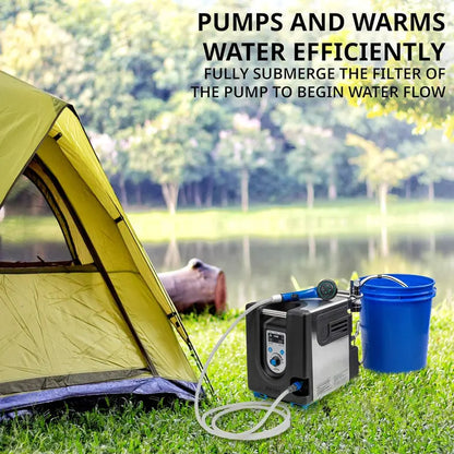 Portable Propane Water Heater And Shower Pump With LCD Display And Carry Case